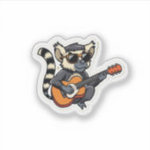 Rockstar Lemur met zonnebril uitgestanste sticker (Voorkant)