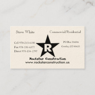 ROCKSTAR Logo, Rockstar Constructi... - Gepersonal Visitekaartje