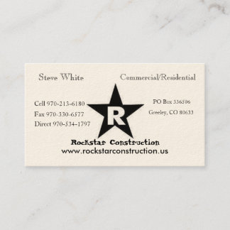 ROCKSTAR Logo, Rockstar Constructi... - Gepersonal Visitekaartje