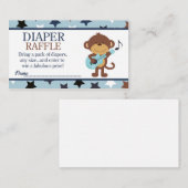 Rockstar Monkey Baby shower Luier Raffle Informatiekaartje (Voorkant / Achterkant)