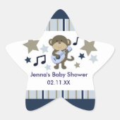 RockStar Monkey Baby shower STAR Sticker (Voorkant)