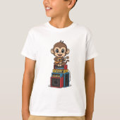 Rockstar Monkey Guitar Musician Kids T-shirt (Voorkant)