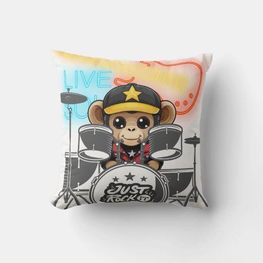 Rockstar Monkey Kussen (Voorkant)