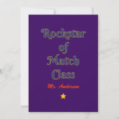 Rockstar of match class bedankkaart (Voorkant)