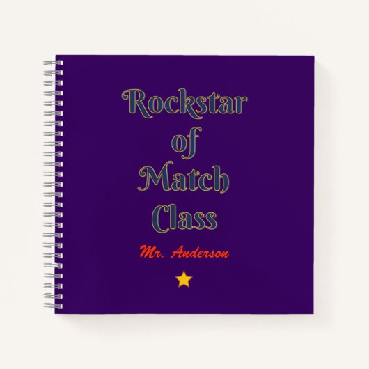 Rockstar of match class notitieboek (Voorkant)