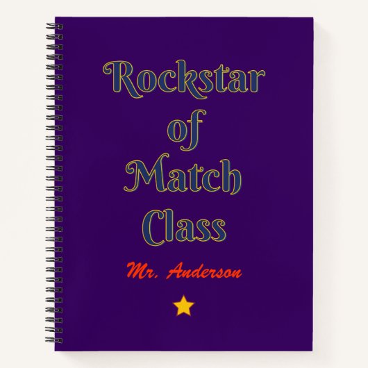 Rockstar of match class notitieboek (Voorkant)