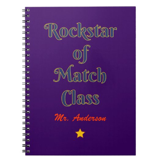Rockstar of match class notitieboek (Voorkant)