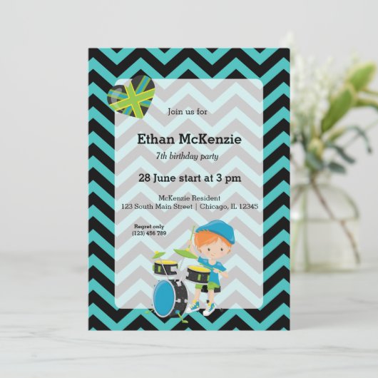 Rockstar party kaart (Staand voorkant)