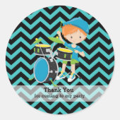 Rockstar party ronde sticker (Voorkant)