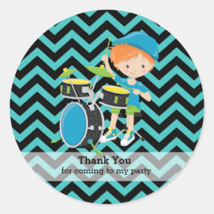 Rockstar party ronde sticker