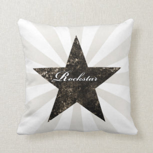 Rockstar Pillow (grijze texturen - donker) Kussen