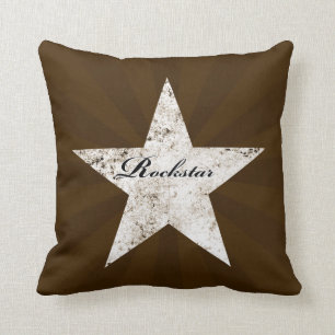 Rockstar Pillow (grijze texturen - met meerdere kl Kussen