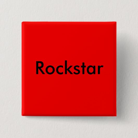 Rockstar Pin Vierkante Button 5,1 Cm (Voorkant)