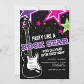 Rockstar Pink paarse gitaar Kaart (Voorkant)