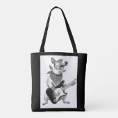Rockstar Pooch, gitaarheld Tote Bag (Achterkant)