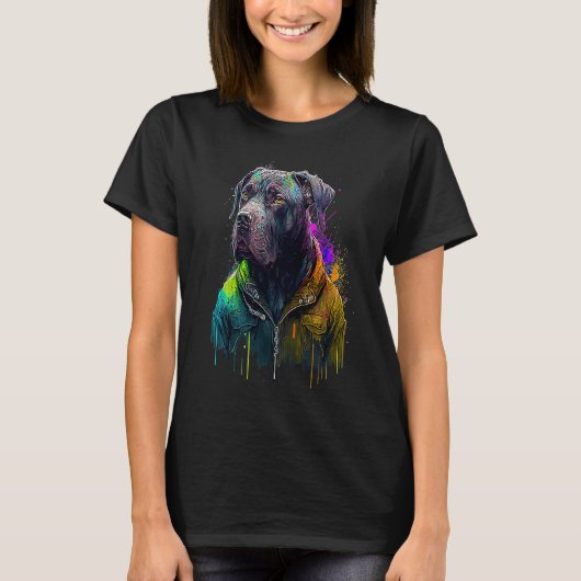 Rockstar portrait italian mastiff Cane Corso T-shirt (Voorkant)