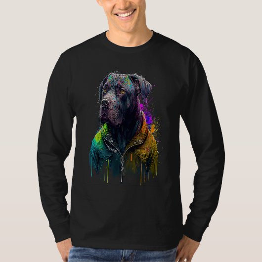 Rockstar portrait italian mastiff Cane Corso T-shirt (Voorkant)