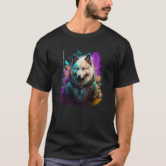 Rockstar portrait Samoyed T-shirt (Voorkant)