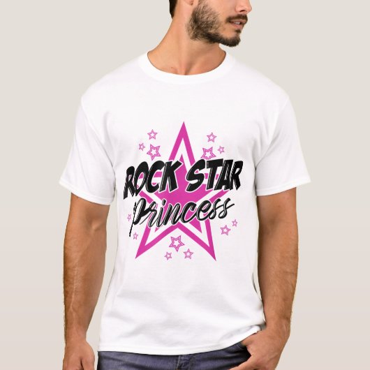 Rockstar Princess T-shirt Party Sassy Muziek Meisj (Voorkant)