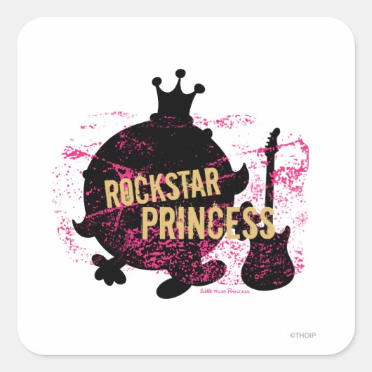 Rockstar Princess Vierkante Sticker (Voorkant)