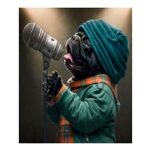 Rockstar Pug gereed om op te laden