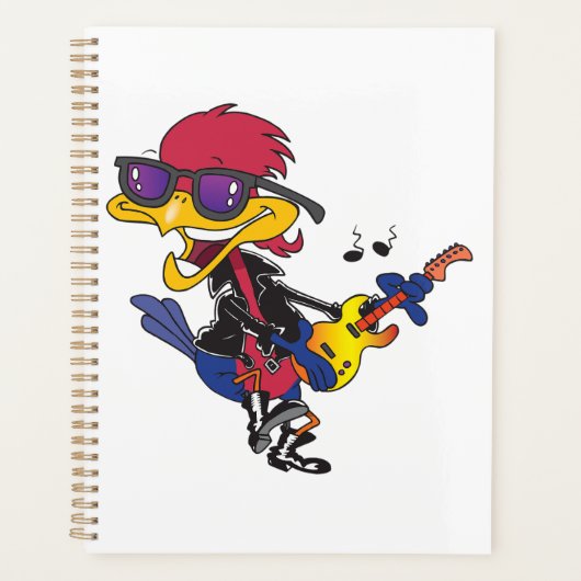 Rockstar Roadrunner Bird Playing Guitar Planner (Voorkant)