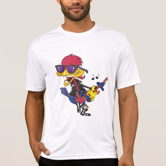 Rockstar Roadrunner Bird Playing Guitar T-shirt (Voorkant)