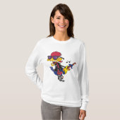 Rockstar Roadrunner Bird Playing Guitar T-shirt (Voorkant volledig)