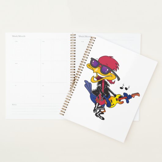 Rockstar Roadrunner Vogel die Gitaar Speelt Planner (Display)