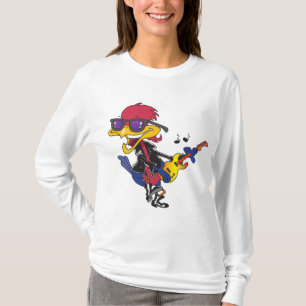 Rockstar Roadrunner Vogel die Gitaar Speelt T-shirt