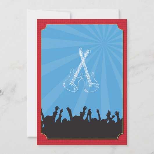 Rockstar Rock Muziek Optreden Verjaardagsfeest Uit Kaart (Achterkant)