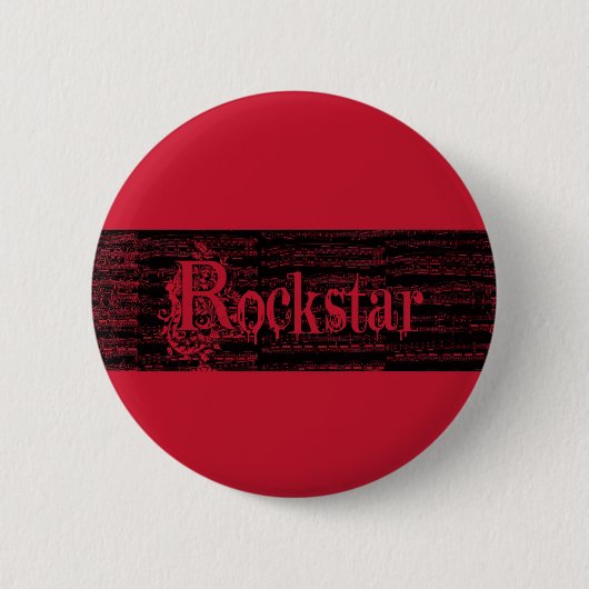 Rockstar rojo ronde button 5,7 cm (Voorkant)