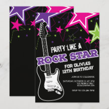 Rockstar Roze paarse gitaar verjaardag
