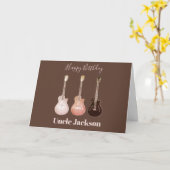 Rockstar Rustic Akoestische Gitaren Personaliseer Kaart (Gele Bloem)