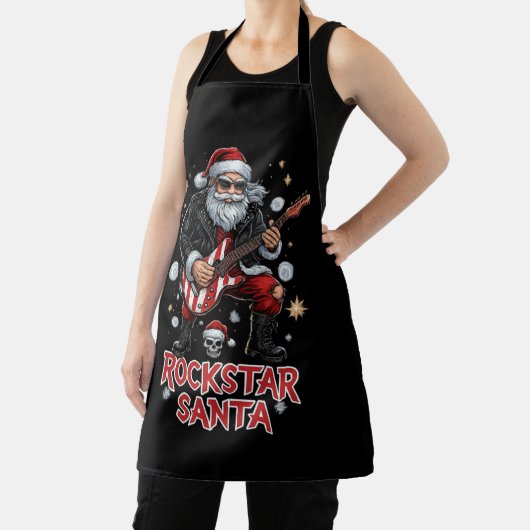 Rockstar Santa Apron Schort (Insitu)