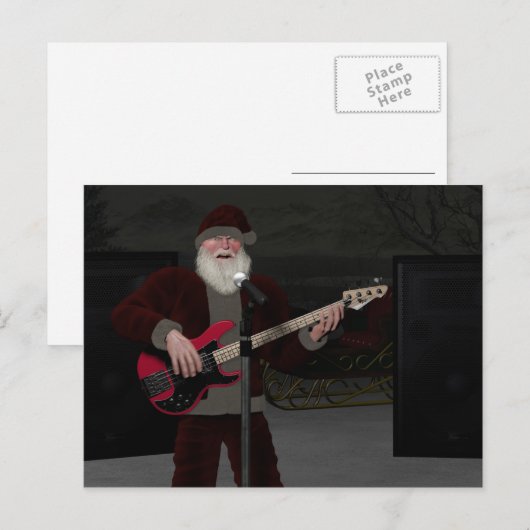 Rockstar Santa Briefkaart (Voorkant / Achterkant)