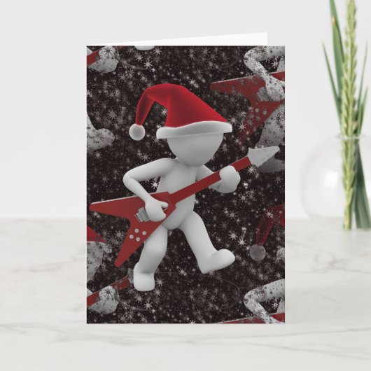 rockstar santa feestdagen kaart (Voorkant)