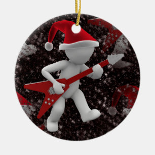 rockstar santa keramisch ornament