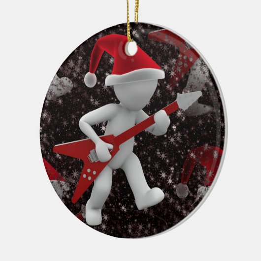 rockstar santa keramisch ornament (Links)