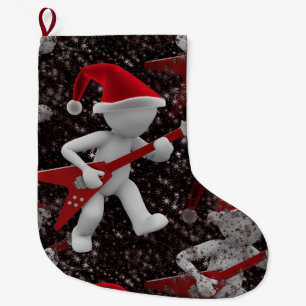 Rockstar Santa Kerstmis kous Grote Kerstsok