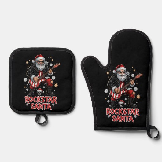 Rockstar Santa Potholder Set (Voorkant)