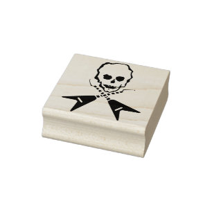 Rockstar schedel kruisbeenderen illustratie kunst  rubberstempel