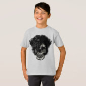 Rockstar Schedel met Wild Haar T-shirt (Voorkant volledig)