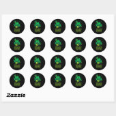 Rockstar Shamrock en Roll Fun St Patrick Day Vint Ronde Sticker (Vel)