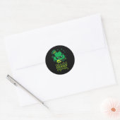 Rockstar Shamrock en Roll Fun St Patrick Day Vint Ronde Sticker (Envelop)