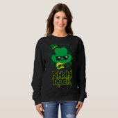 Rockstar Shamrock en Roll Funny St Patrick Day Vi Trui (Voorkant volledig)