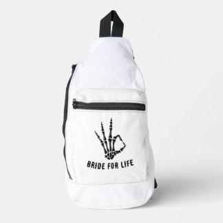 Rockstar Skelet Bruid Squad Bachelorette Feest Sling Bag