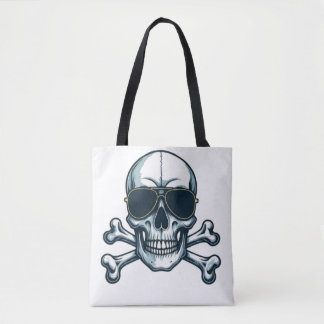 Rockstar Skull T-Shirt - Vet en badass" Tote Bag