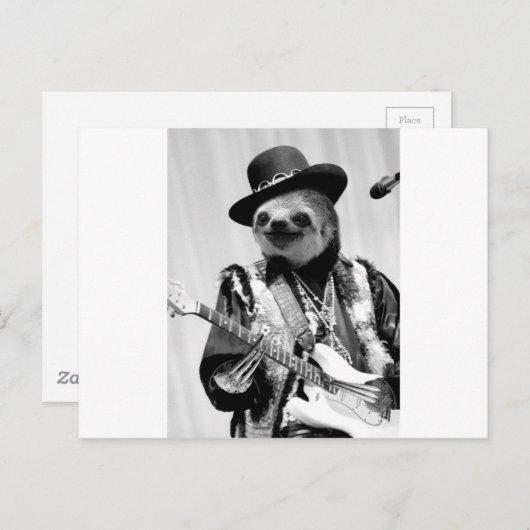 Rockstar Sloth #2 Briefkaart (Voorkant / Achterkant)