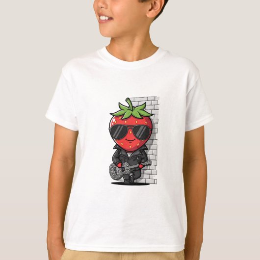 Rockstar Strawberry Kids T-shirt (Voorkant)